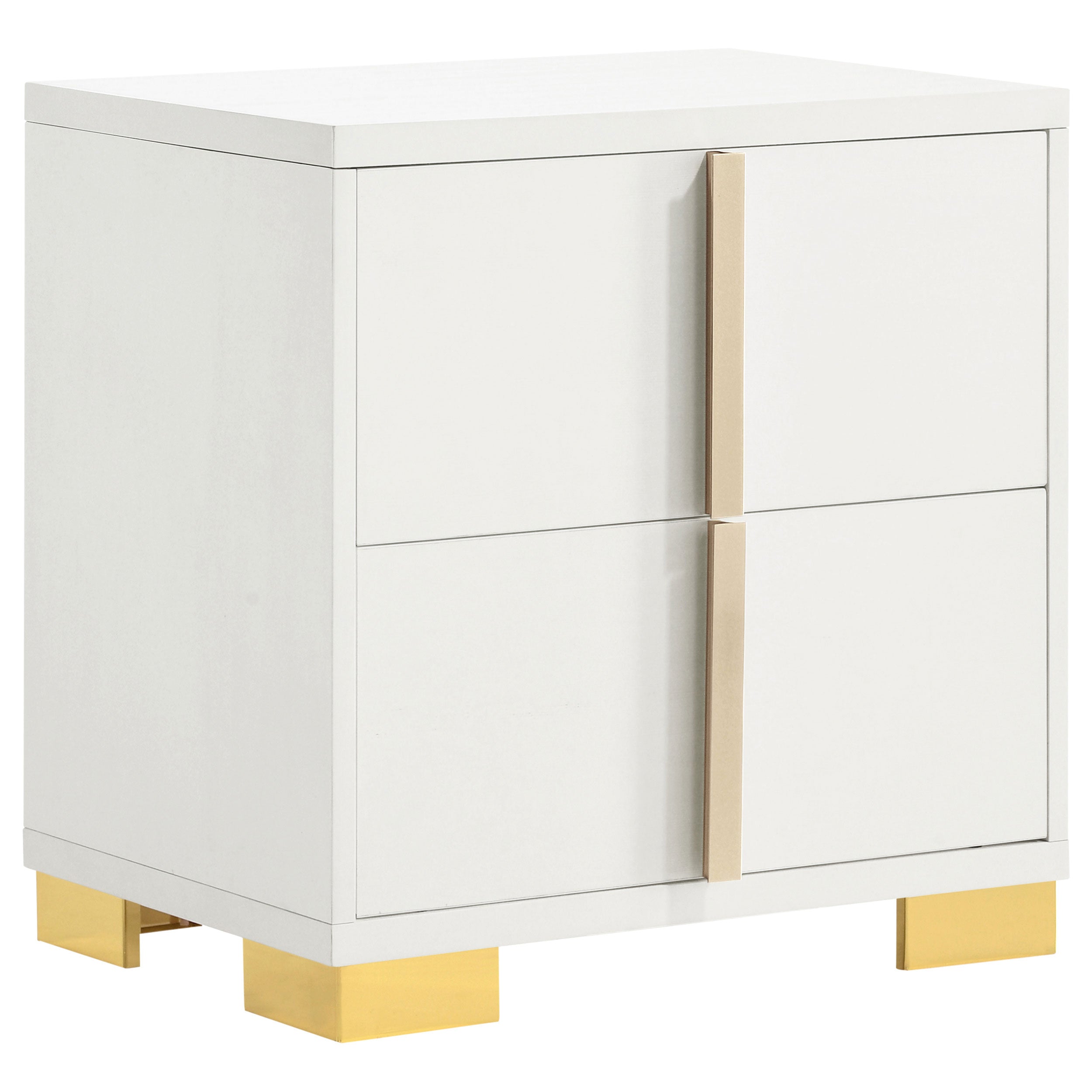 Marceline White & Gold Nightstand