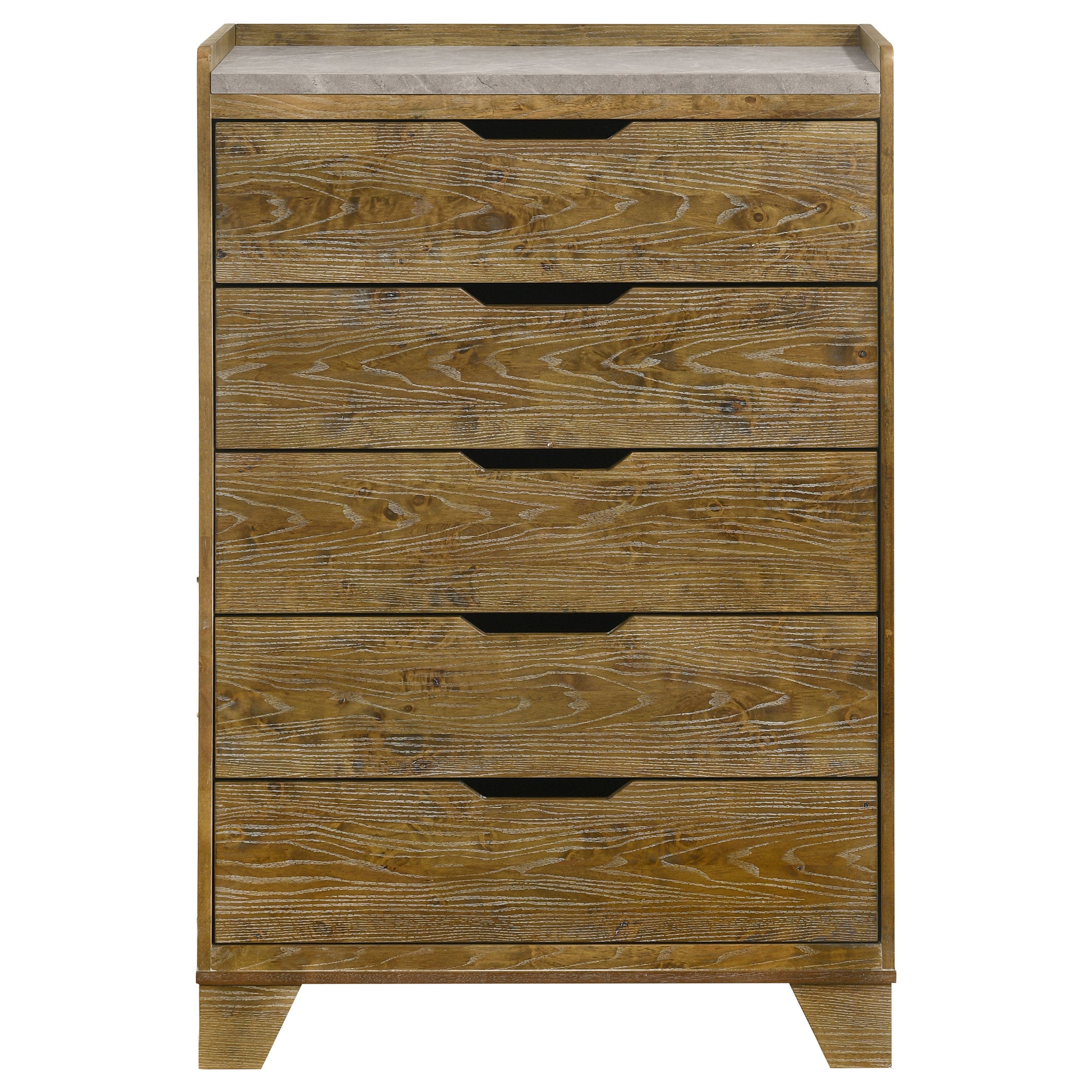 Henderson Medium Oak Dresser with Mirror, Chest, Nightstand and Mirror