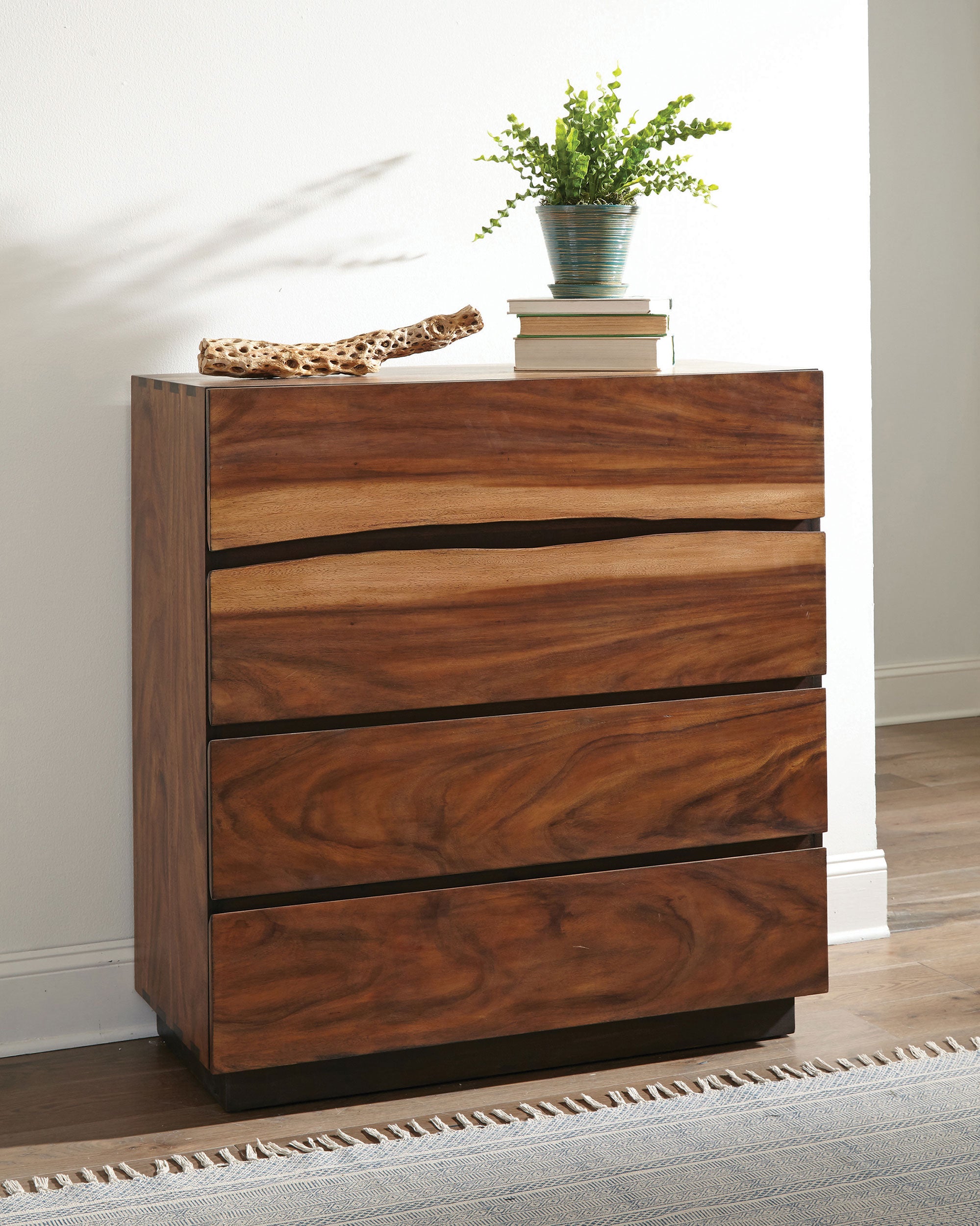Winslow 6-drawer Dresser with Mirror, Chest, Nightstand and Mirror Smokey Walnut
