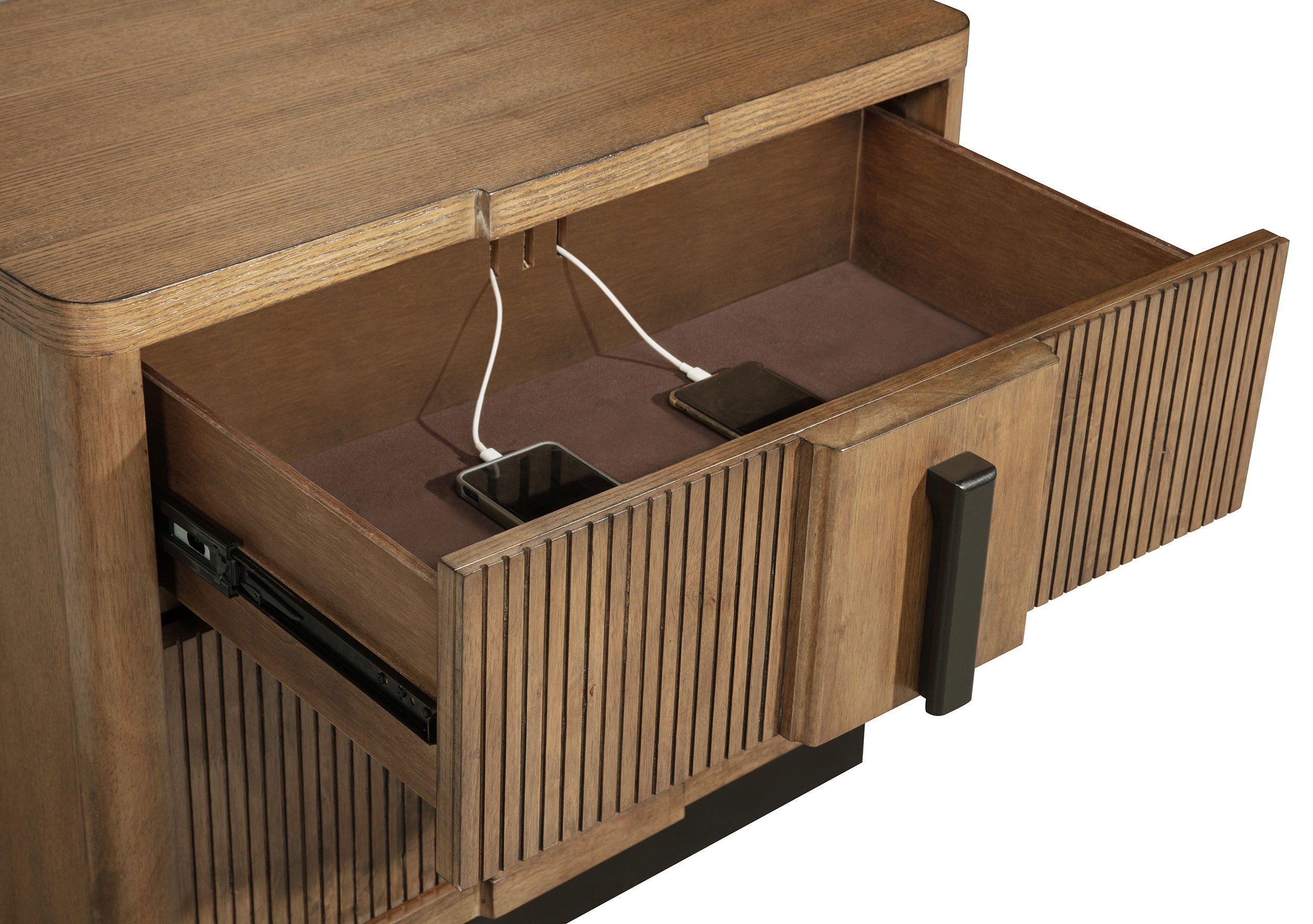 Terrace Ash Brown Dresser with Mirror, Chest, Nightstand