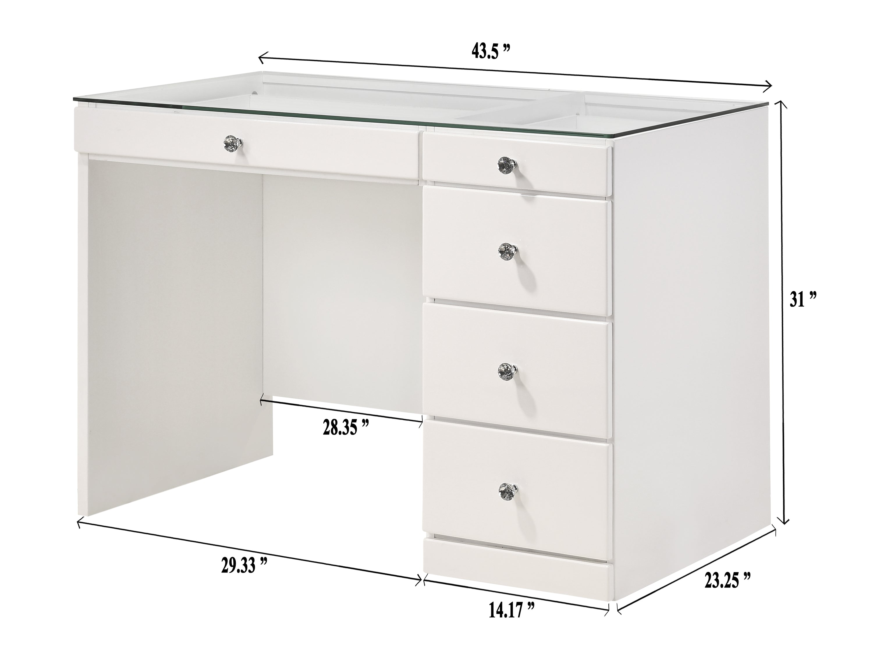 Morgan Glam Vanity High-Gloss White