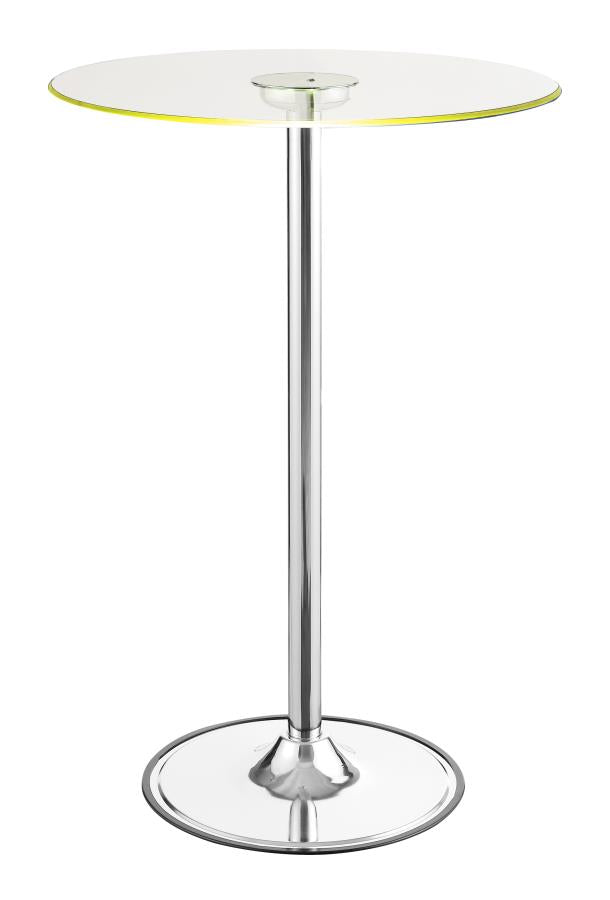 LED Bar Table Chrome and Clear