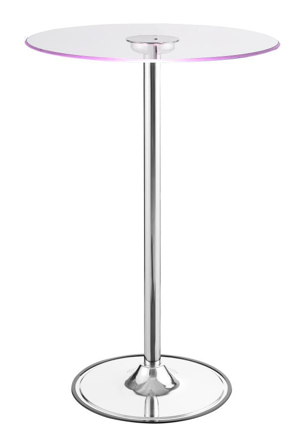 LED Bar Table Chrome and Clear
