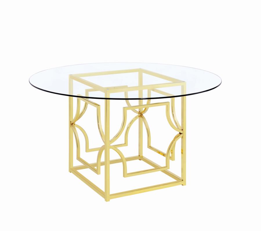 Starlight Collection Dining Table Base Bras Set with 4 Arm Chairs