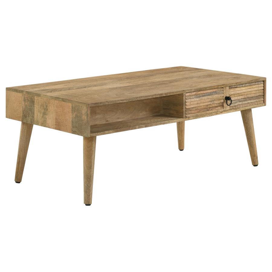 Rectangular 1-drawer Coffee Table Natural