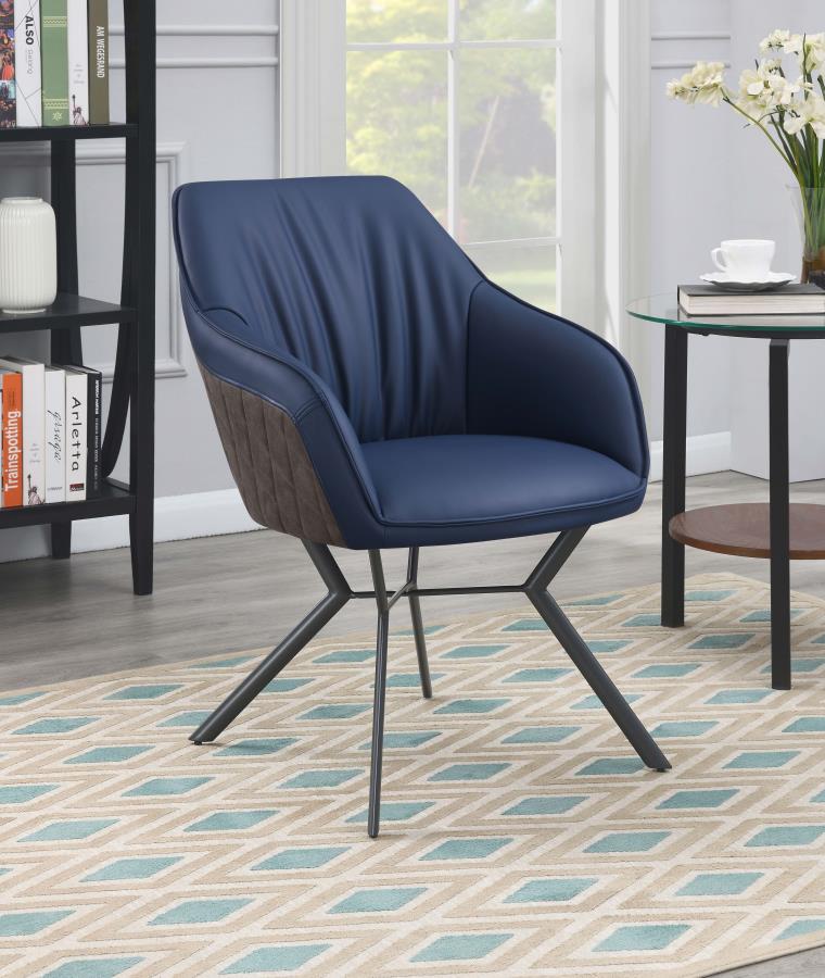 Mayer Upholstered Tufted Side Chairs Blue and Brown
