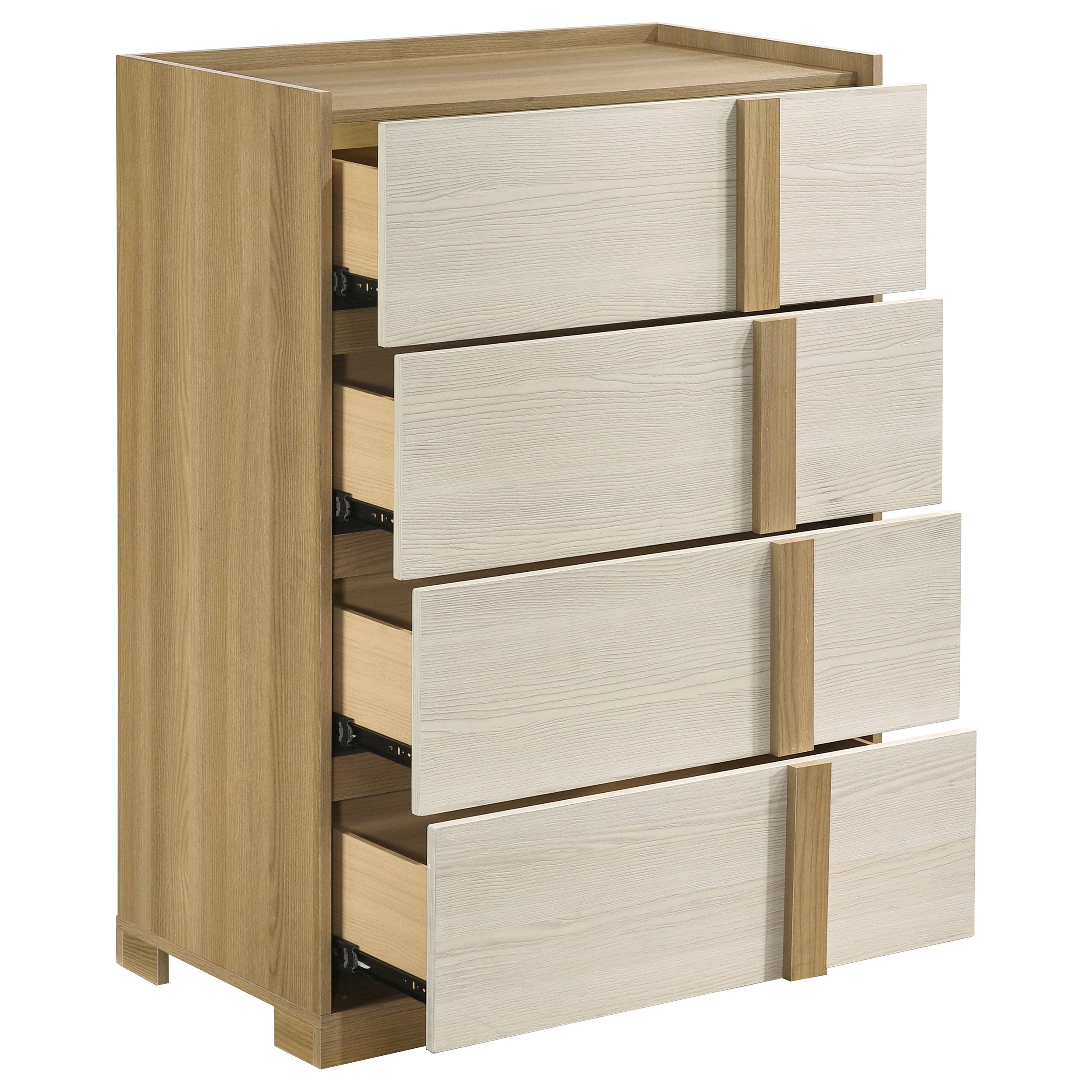 Hyland Dresser with Mirror, Chest, Nightstand and Mirror with Natural