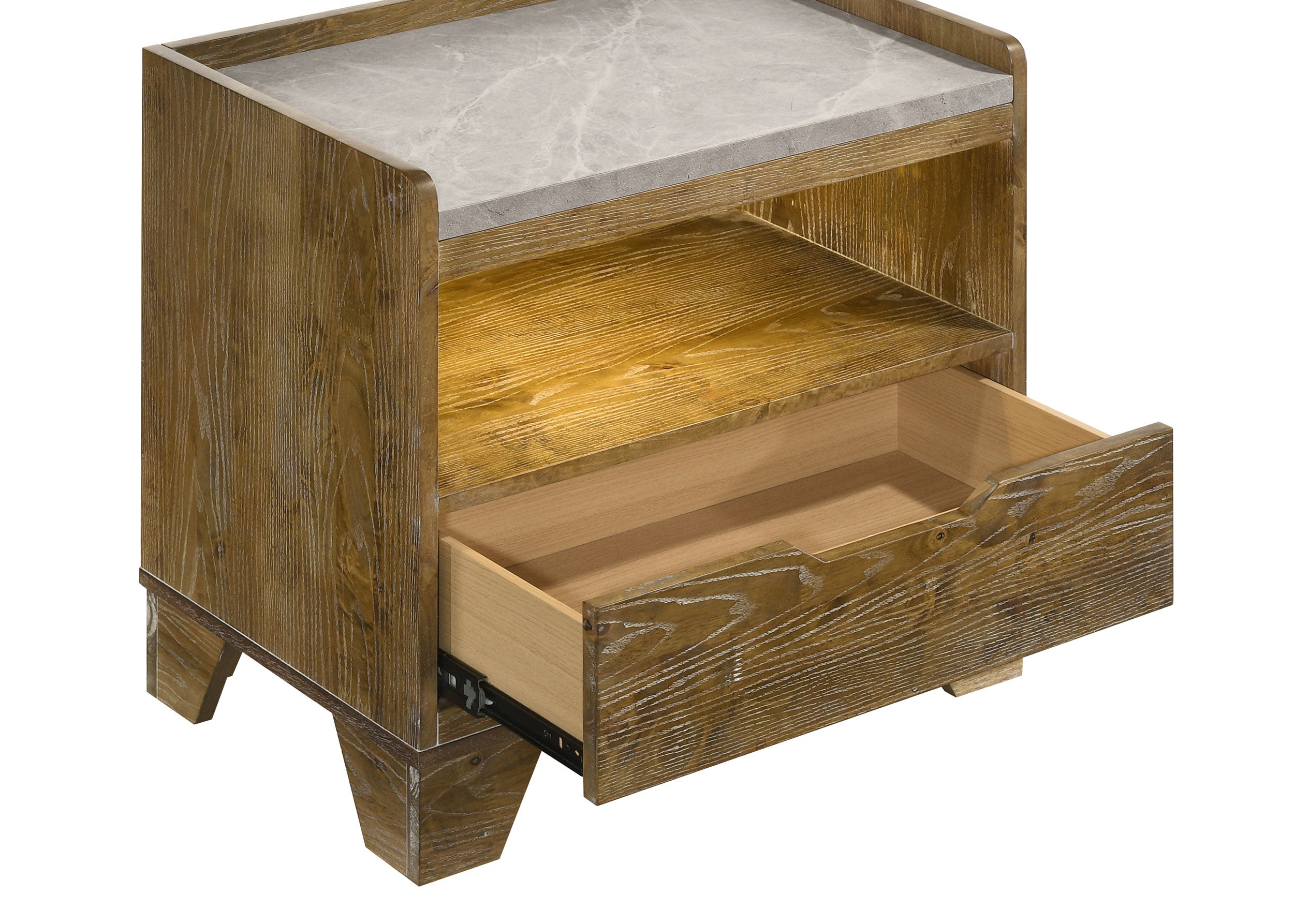 Henderson Medium Oak Dresser with Mirror, Chest, Nightstand and Mirror