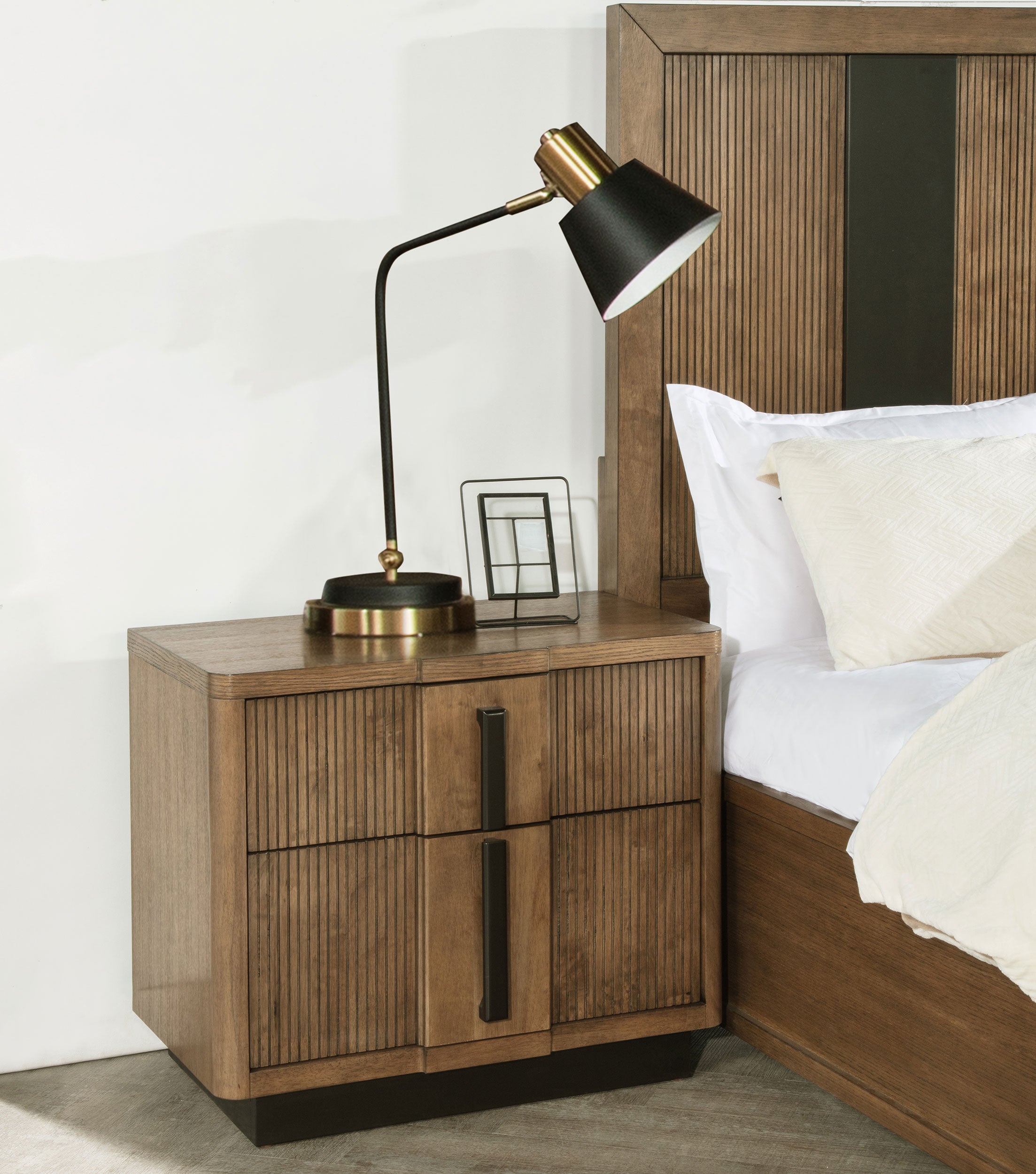 Terrace Ash Brown Dresser with Mirror, Chest, Nightstand