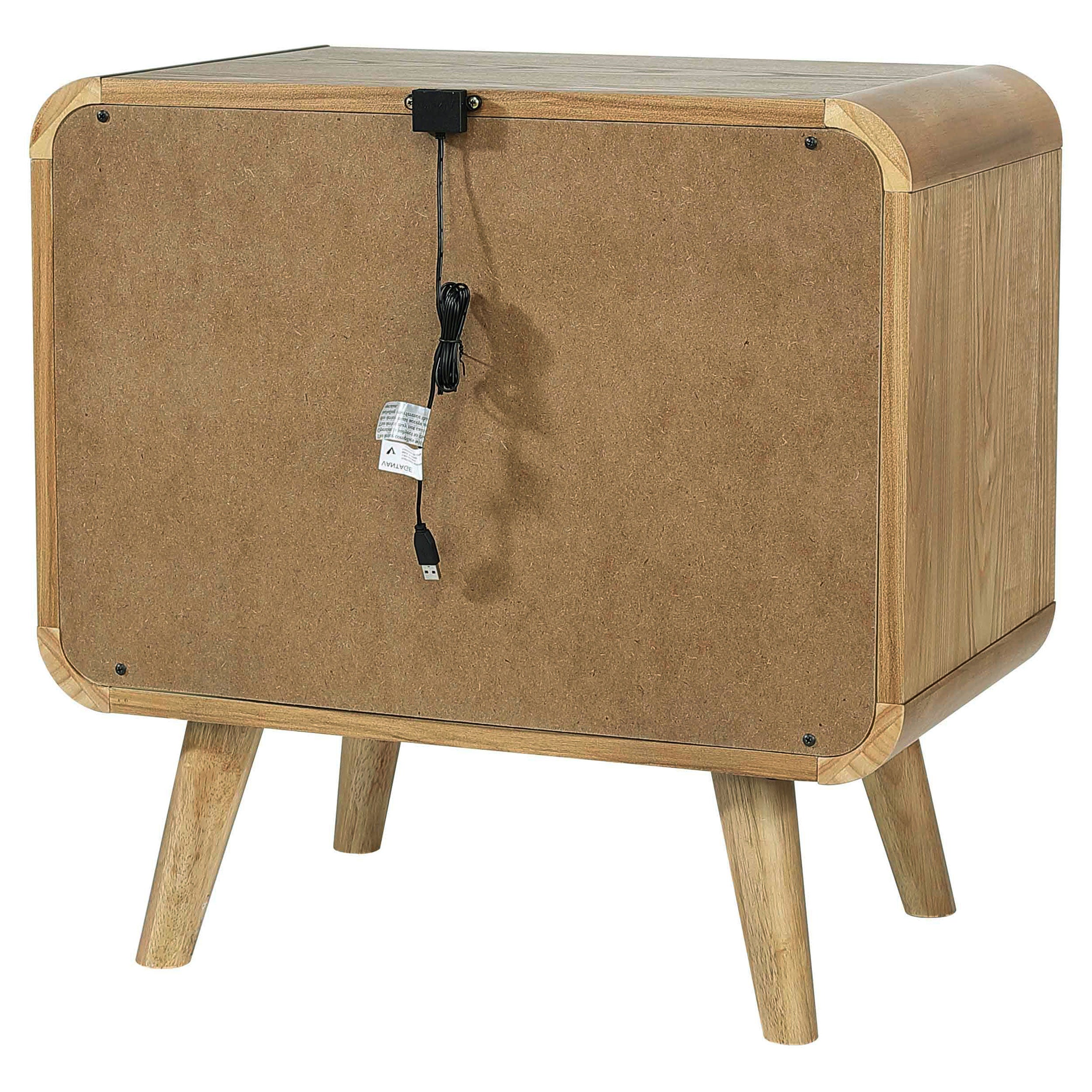 Robyn Light Ash Dresser with Mirror, Chest, Nightstand and Mirror with Natural