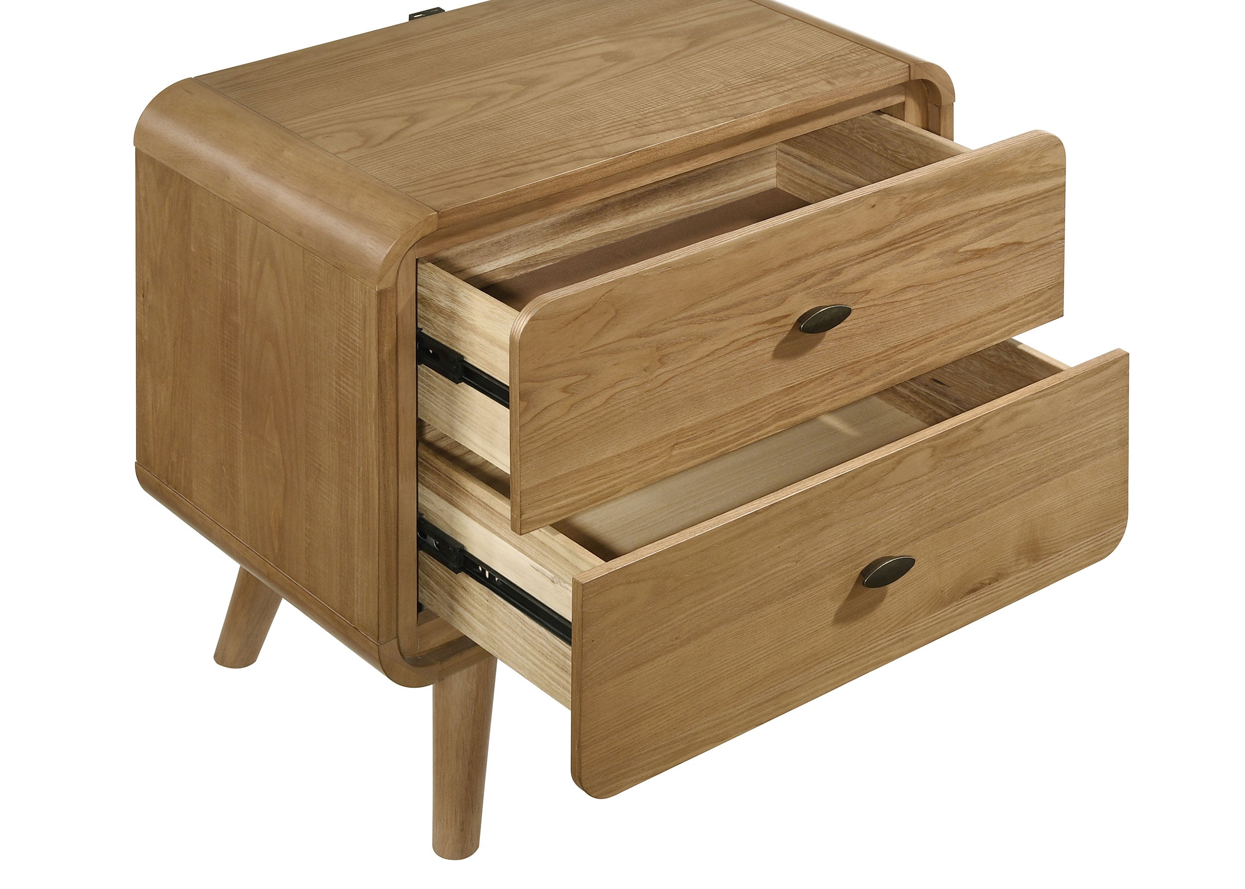 Robyn Light Ash Dresser with Mirror, Chest, Nightstand and Mirror with Natural