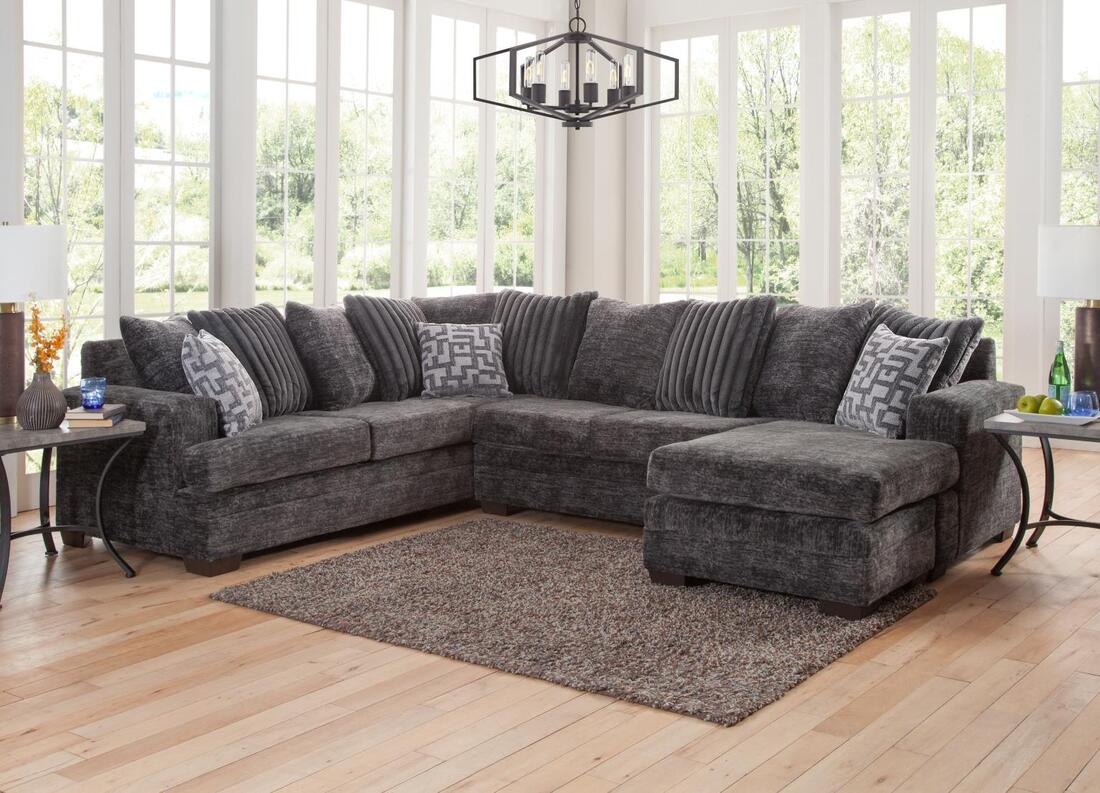 Oyster Charcoal 3Pcs Sectional