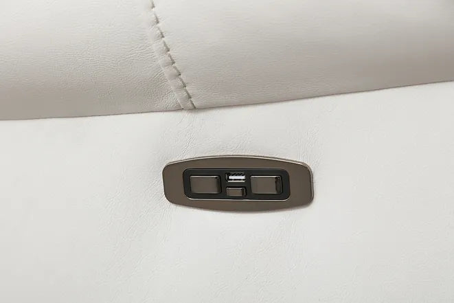 Party Time White Power Reclining Loveseat