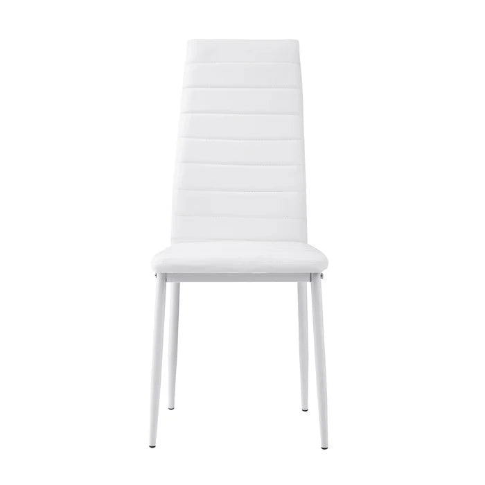 Beckham Round Dining Table with White Finish Chairs