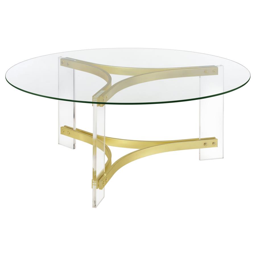 Glass Top Coffee Table With Gold Legs