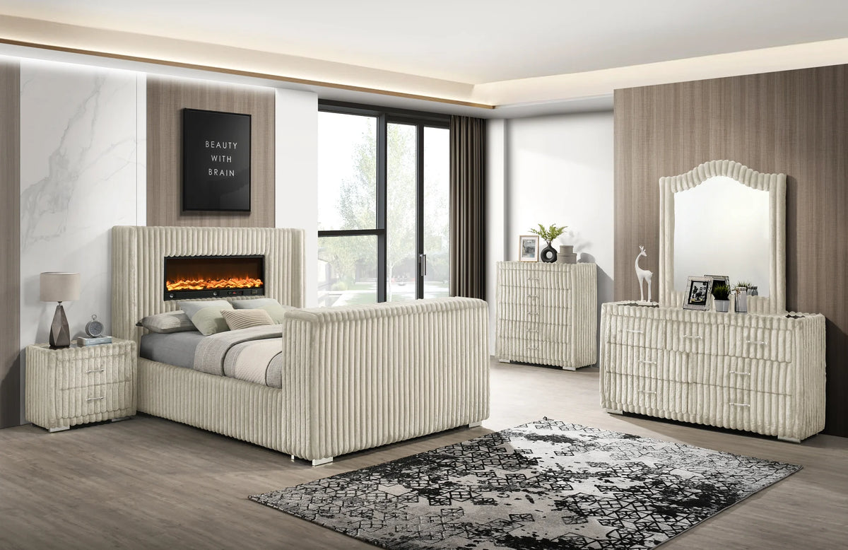 Henley Bedroom Set Cream 4pc