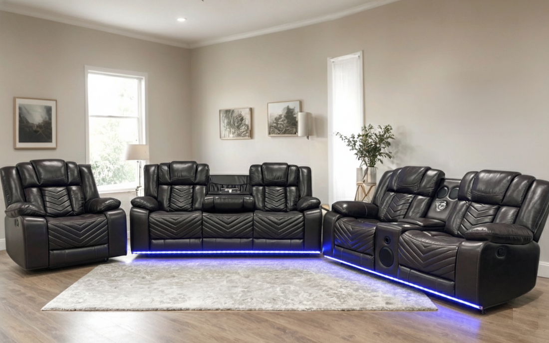 ACE (Brown) 3-Piece Reclining Sofa, Loveseat, & Chair Set