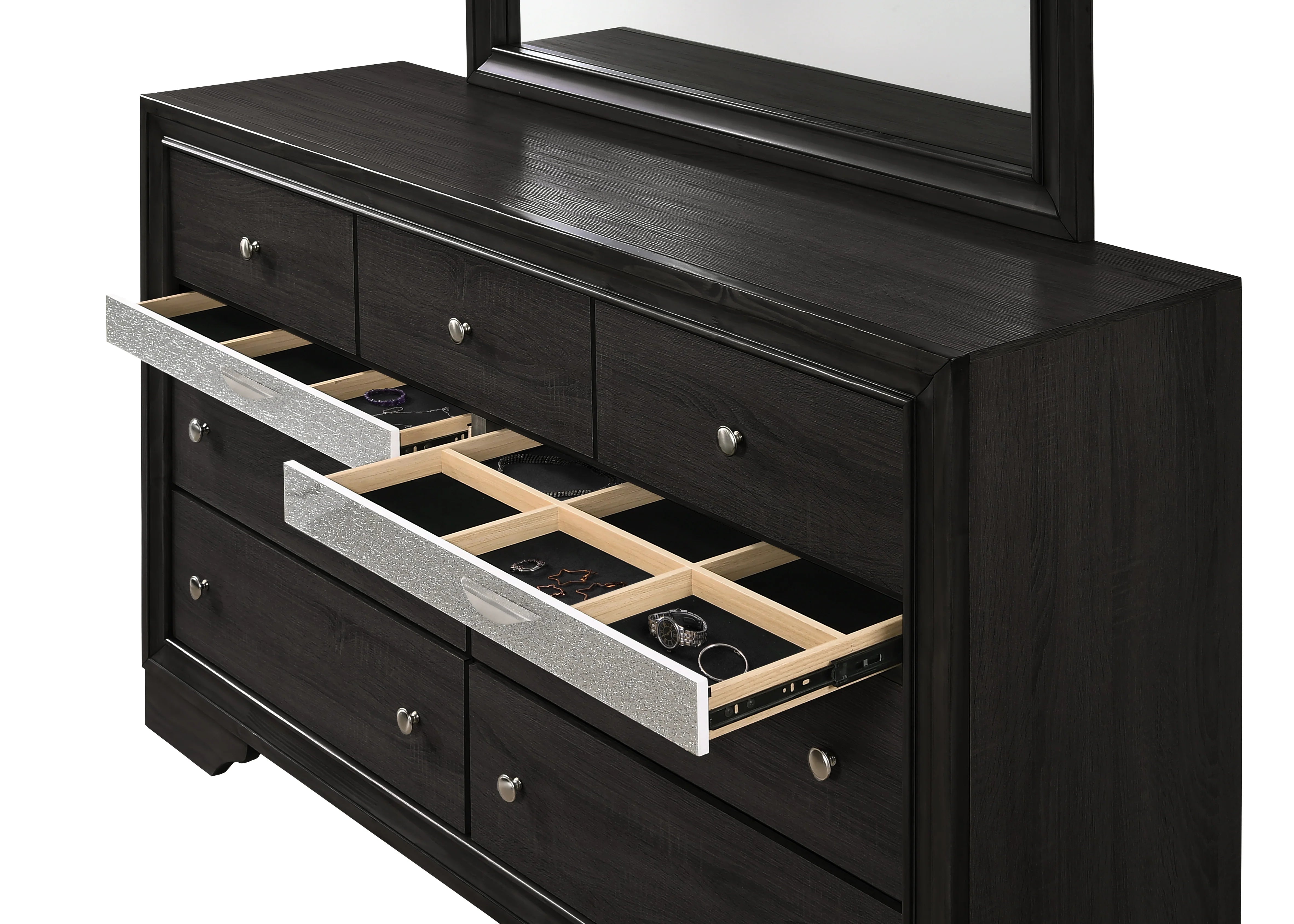 B4670 Regata Black Dresser & Mirror