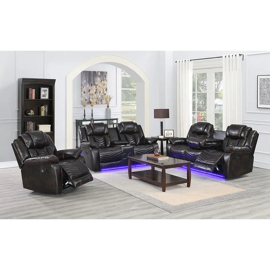 Lucky Charm (Brown) 3-Piece Reclining Sofa, Loveseat, & Chair Set