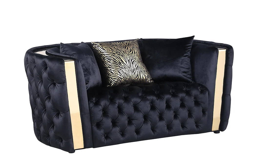 Roka Living Room Set - Black