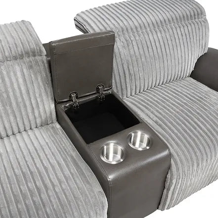 Twist Grey 3 Pieces Reclining Set