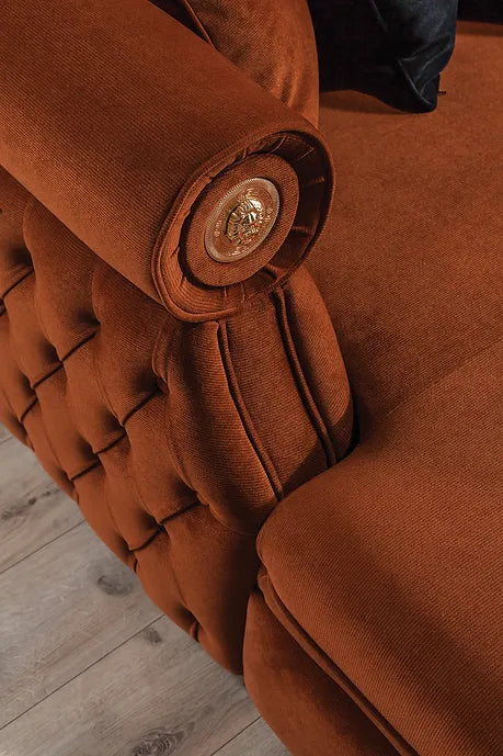 Brooklyn Double Chaise Sectional (Orange)