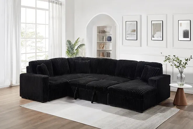 The Haven Sleeper Sectional – Black
