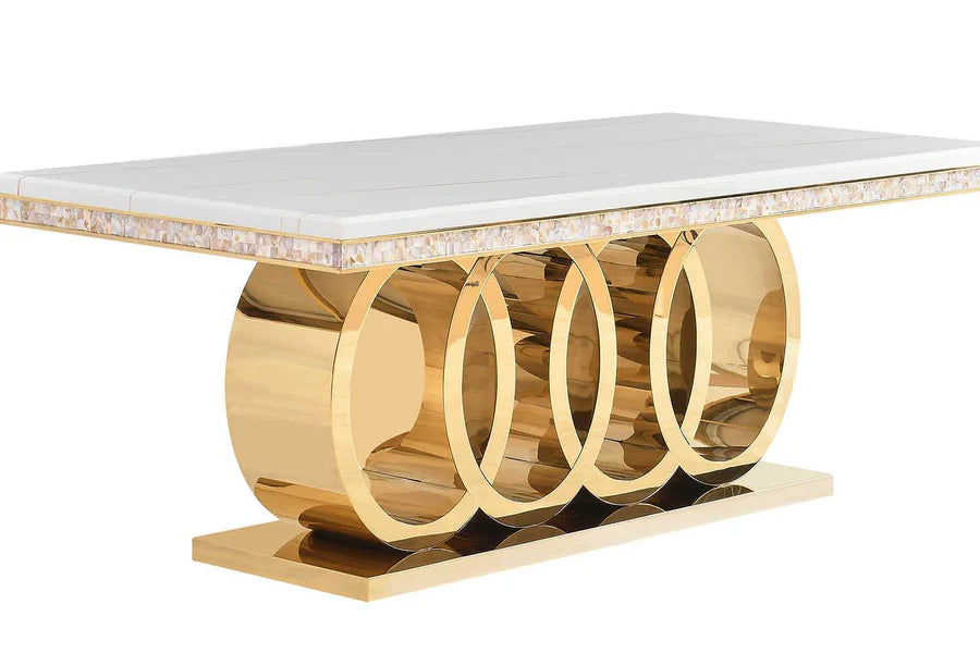 Giovanni Gold Marble Dining Set