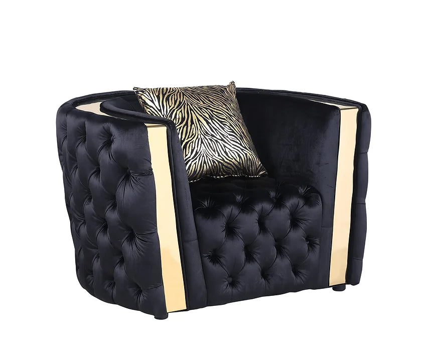 Roka Living Room Set - Black