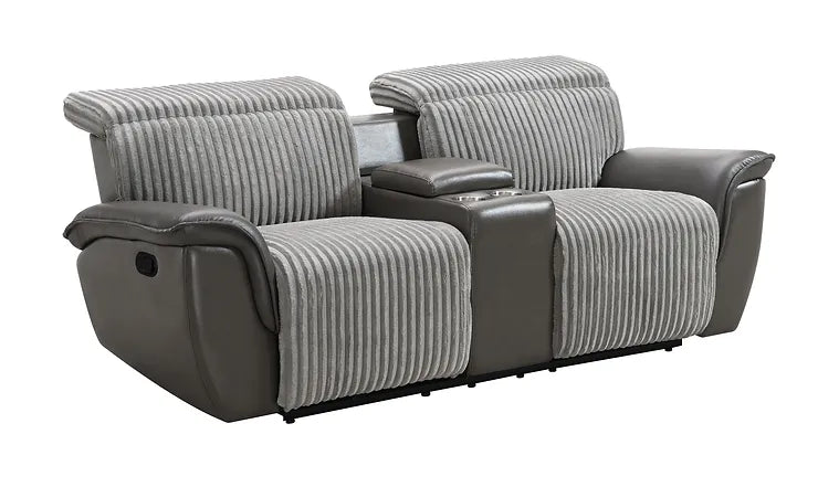 Twist Grey 3 Pieces Reclining Set