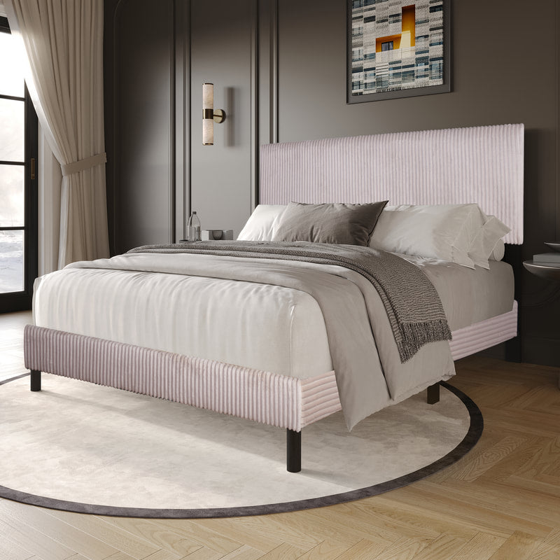 Beige Platform Bed - Twin Size