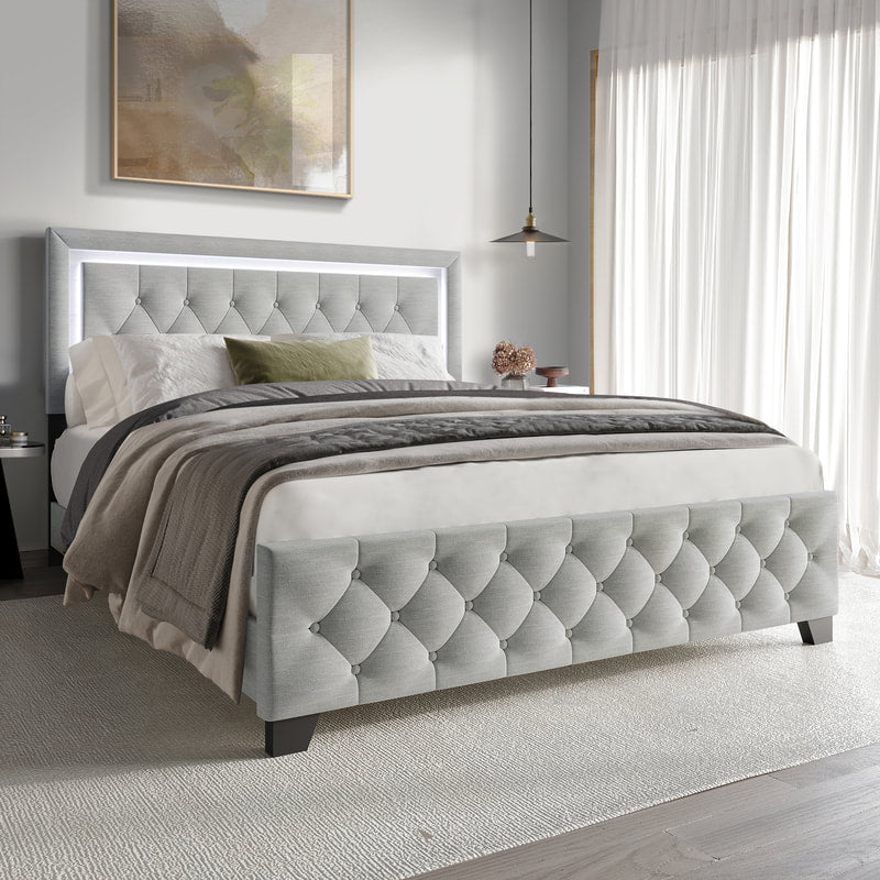 Gray Platform Bed