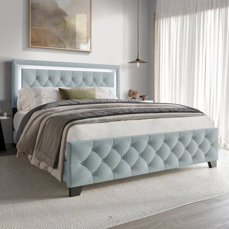Light Blue Platform Bed