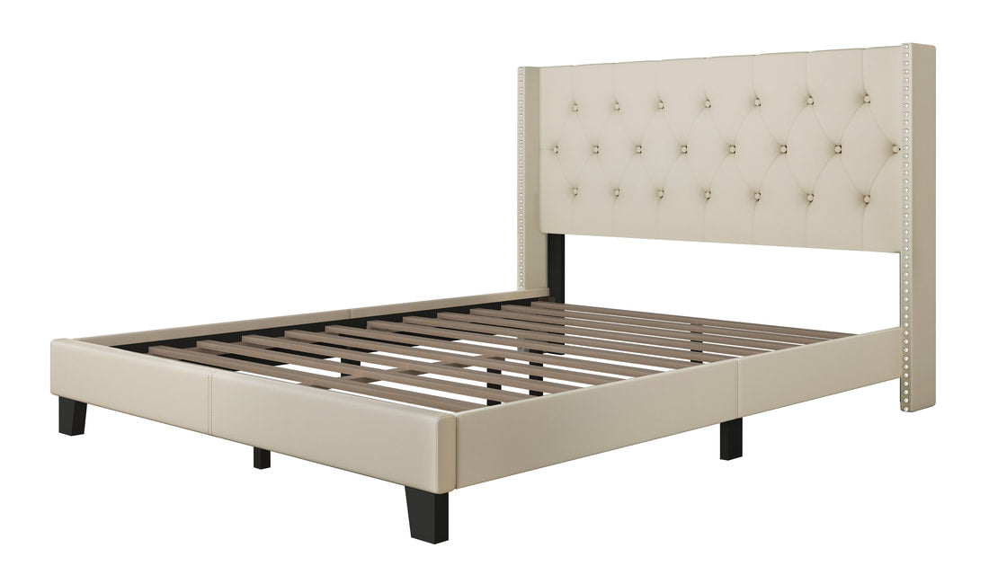 HH740 Beige Platform Bed