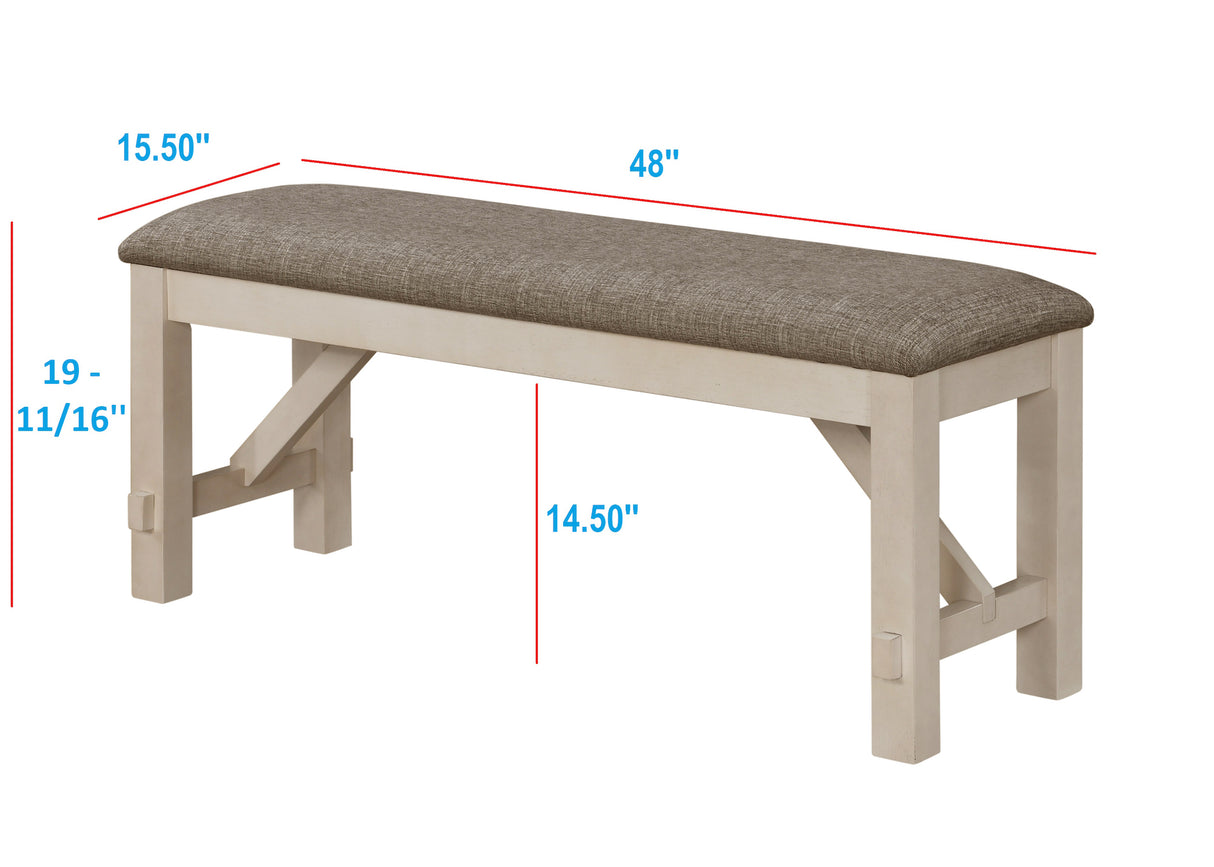 Maribelle Chalk Grey Table Height 5-Piece Dining Set