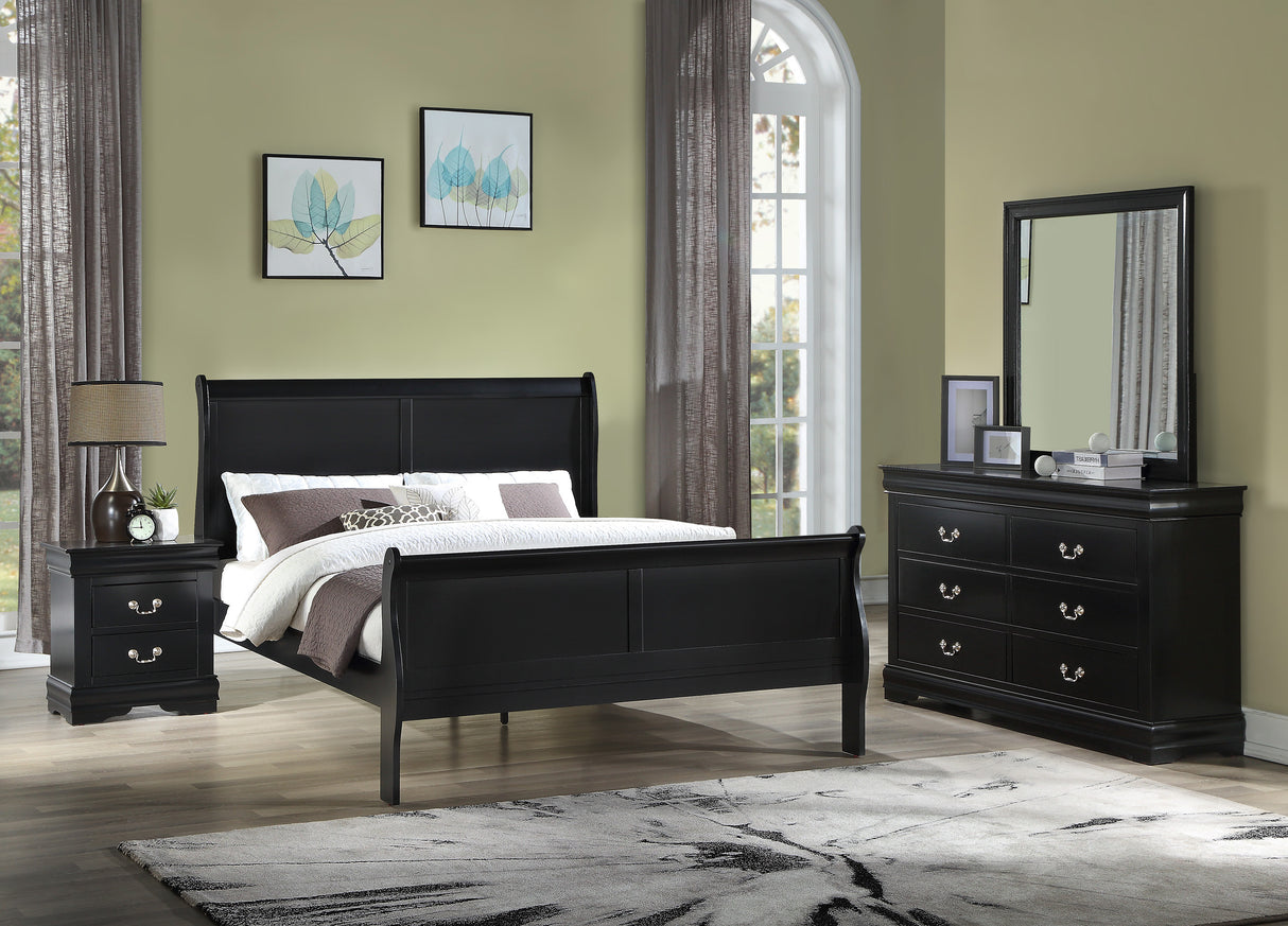 Louis Philip Black Bedroom Set Collection