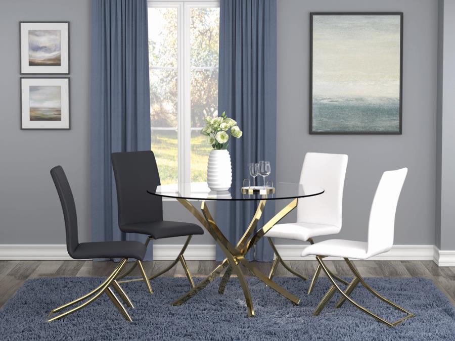 Chanel Upholstered Side Chairs Black