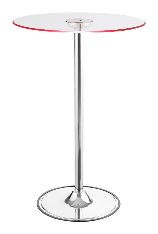 LED Bar Table Chrome and Clear
