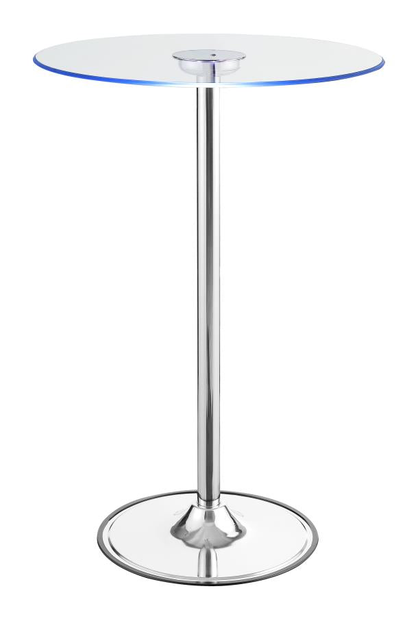 LED Bar Table Chrome and Clear