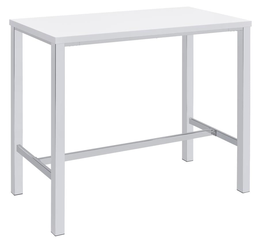 5-piece Bar Set White High Gloss and Chrome