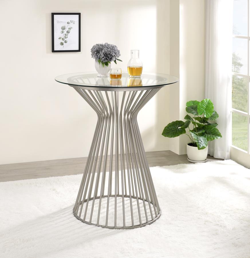 3-piece Bar Set Grey and Satin Nickel