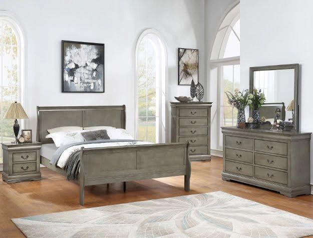 Louis Philip Grey Bed Frames