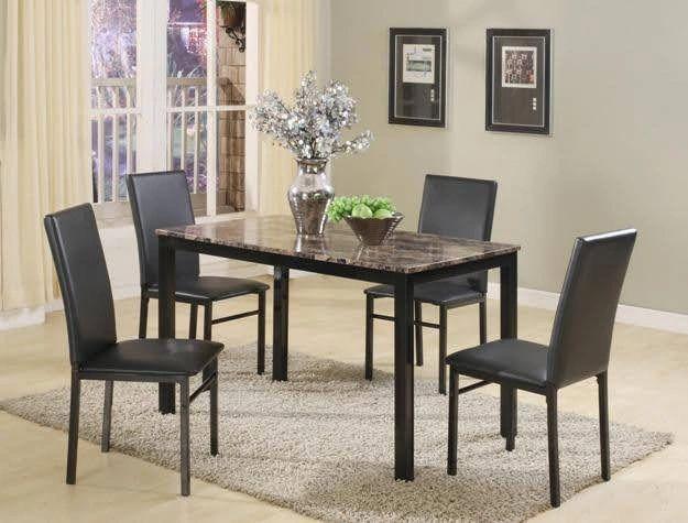 Aiden Espresso Granite 5-Piece Dinette Set