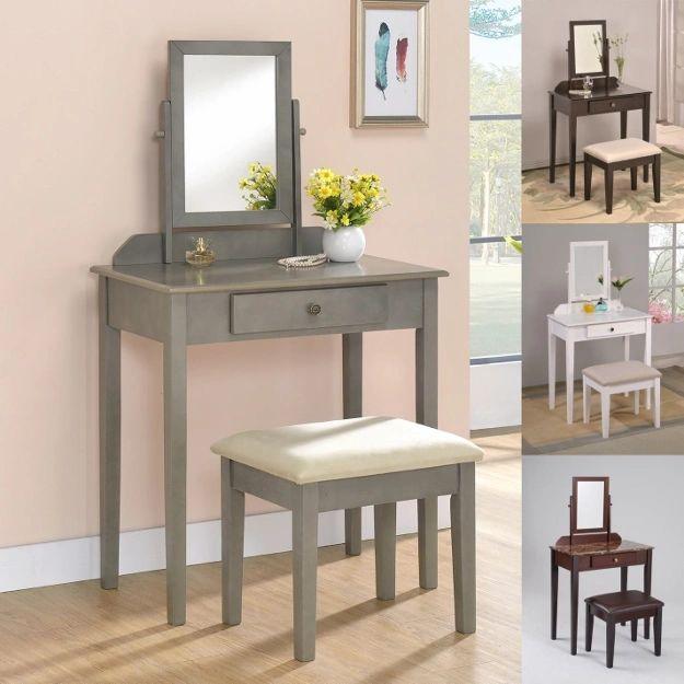 Iris Wooden Vanity & Stool
