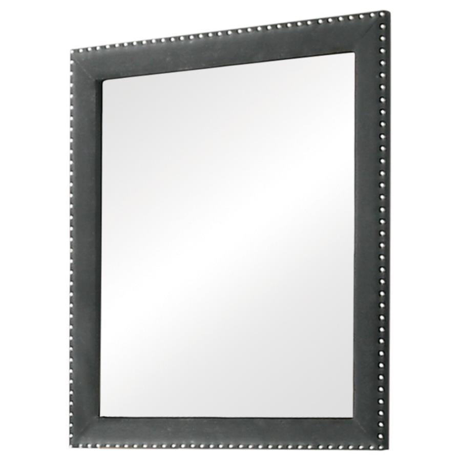 Melody 6-drawer Upholstered Dresser & Mirror Grey