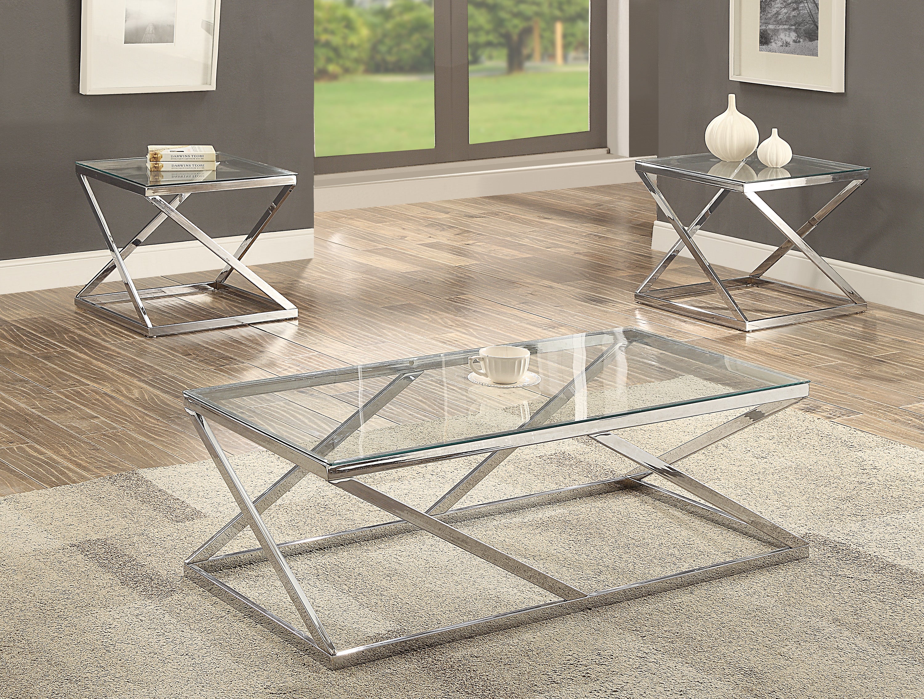 Chase Glass Top 3PC Cocktail Set