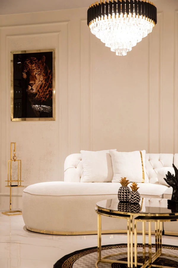 Ella Ivory Boucle Curved Sectional