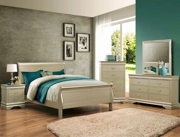 Louis Philip Champagne Bed Frames