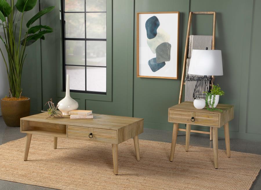 Square 1-drawer End Table Natural