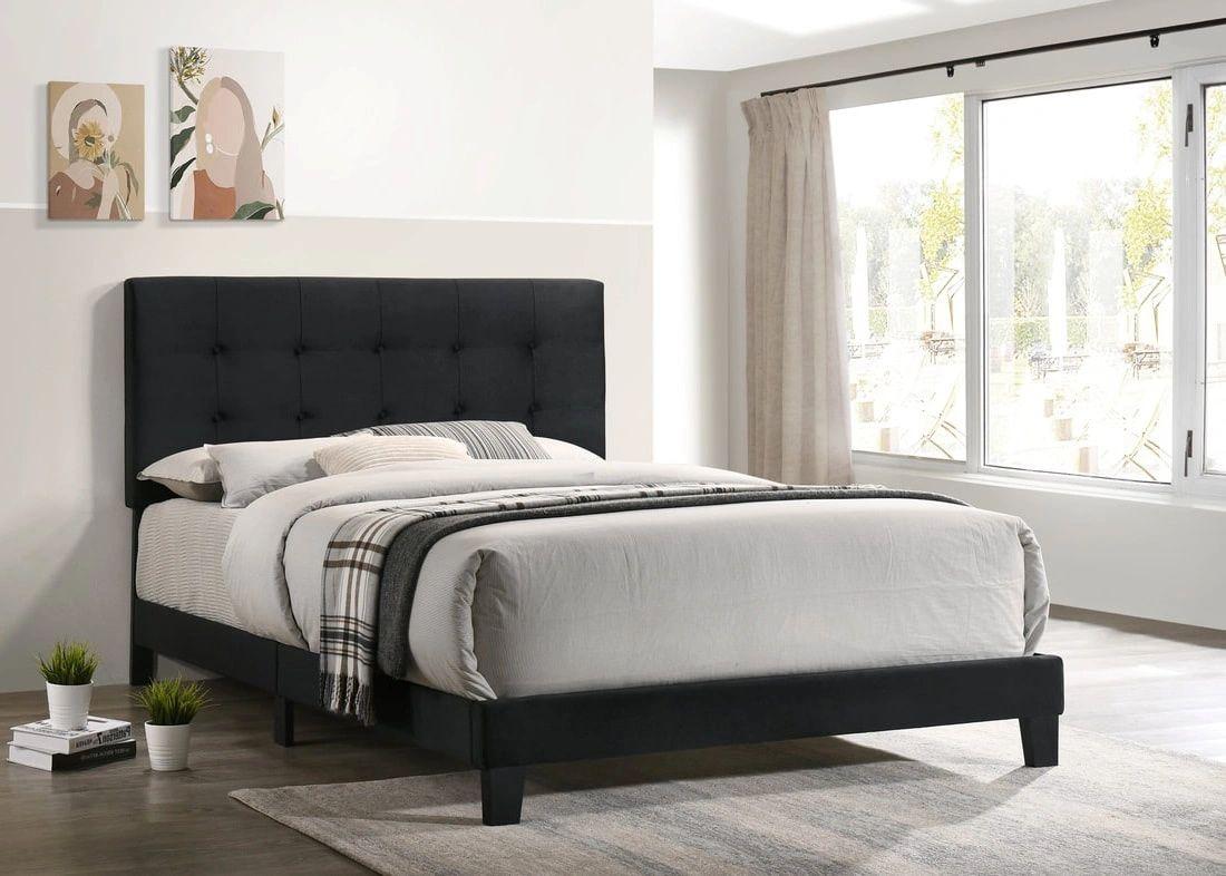 Black Velvet Platform Bed
